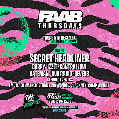 FAAB Presents: ATTIC Thursdays at The Full Moon & Attic Bar