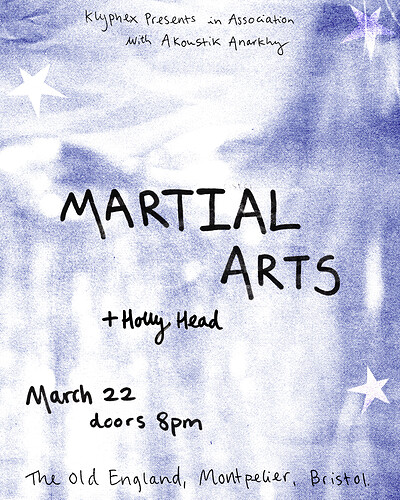 Martial Arts + Holly Head at The Old England Pub