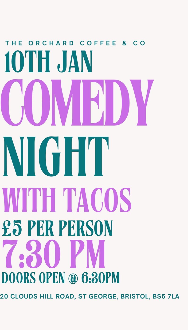 COMEDY NIGHT W/ FOOD & DRINKS at The Orchard Coffee & Co