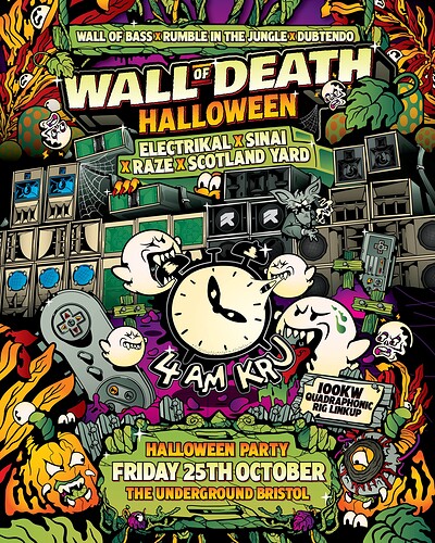 4AM Kru x Wall of Bass x Dubtendo: Halloween at The Underground