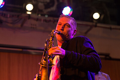 Band playing at a blues gig