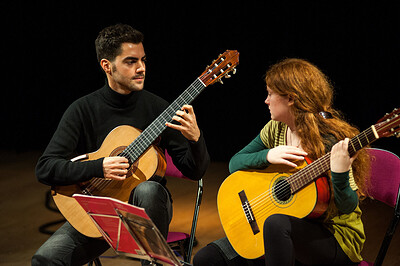 Band playing at a folk & acoustic gig