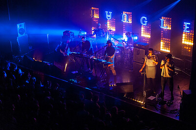 Band playing at a reggae & dub gig